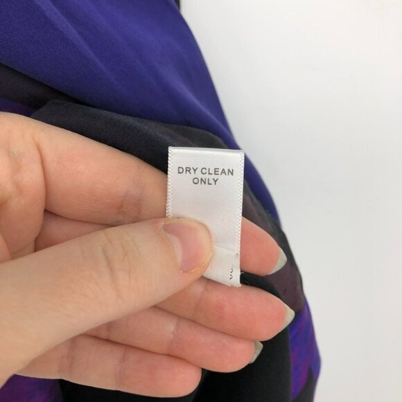 Banana Republic  jewel toned silk colorblock purple black mini shirt dress 2 - Picture 6 of 14